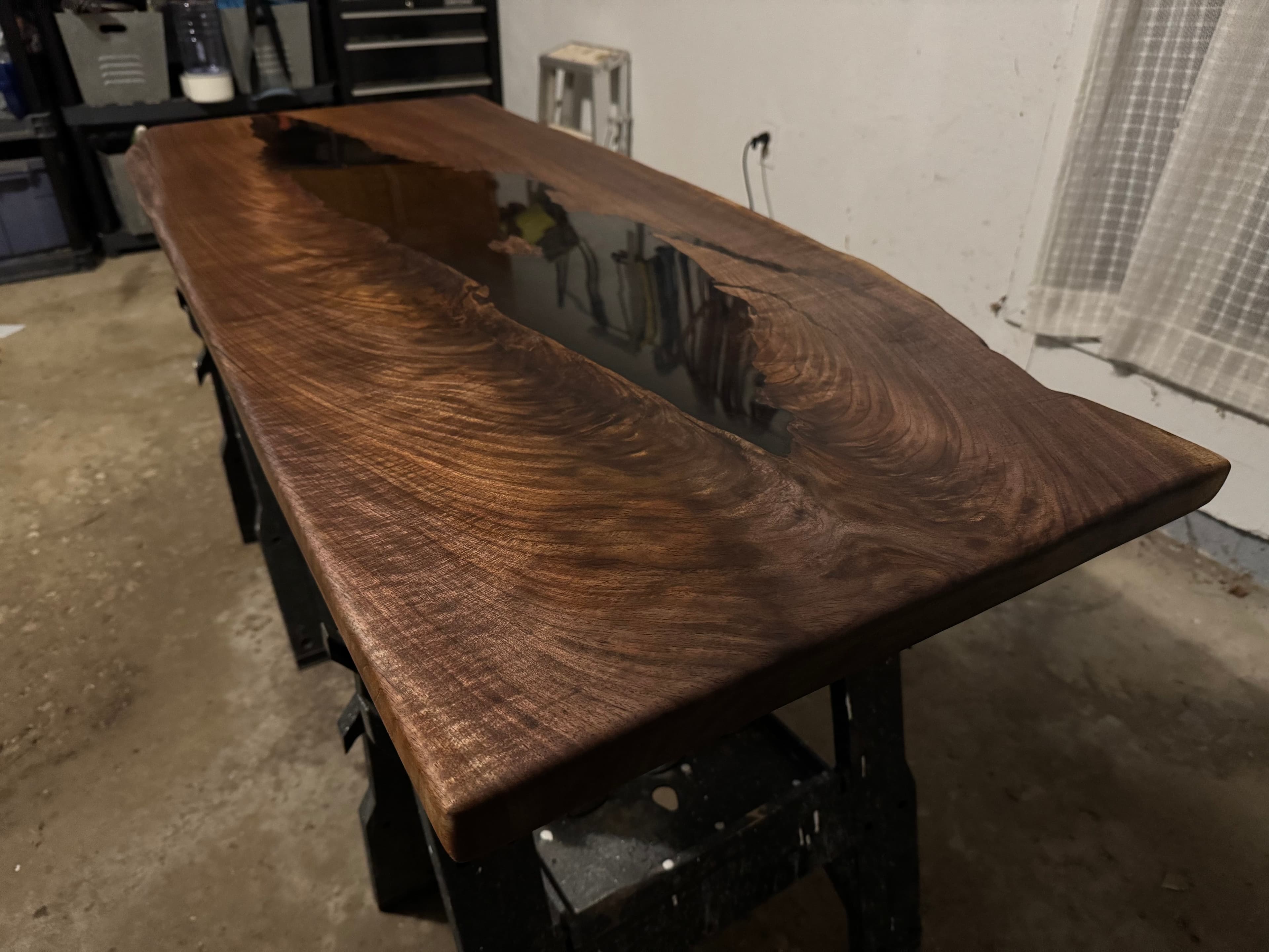 Natural hardwood slab with rich grain