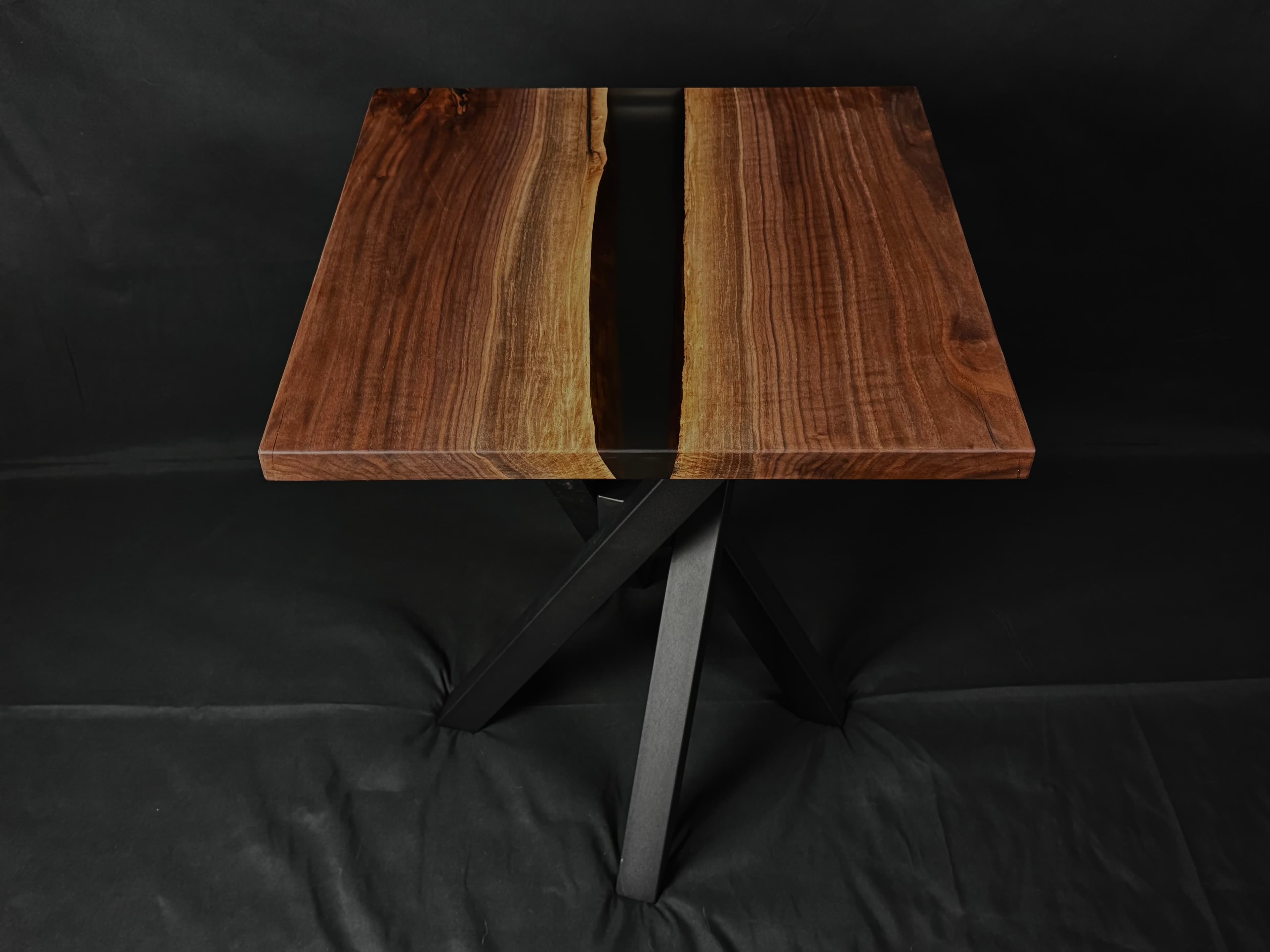 Walnut Translucent End Table — handcrafted custom wood furniture by Medina Wood & Resin (photo 1 of 10)